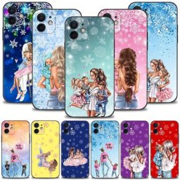 Coque Super Mama Mum Three Snowy Christmas pour Apple iPhone iPhone 14 13 12 11 Pro Max 13 12 Mini