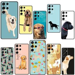 Coque de téléphone motif dessin animé Golden Retriever étui pour Samsung Galaxy S21 S22 Ultra S20