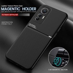 Support de voiture en cuir Bergame coque magnétique pour Xiaomi 12 T Pro étui de protection de