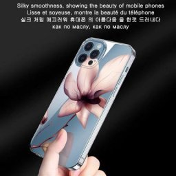 Coque de téléphone apple en TPU transparent étui à fleurs en fleurs peintes résistant aux chocs
