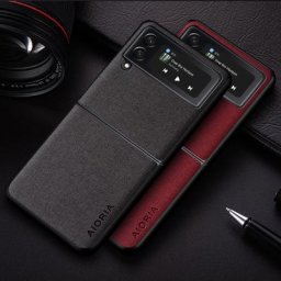 Coque en cuir et Textile pour Samsung Galaxy Z nouveau Design Flip 3 Flip 4 5G