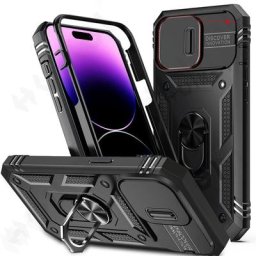 Coque de Protection Armée de Qualité Militaire pour iPhone Étui Rotatif Intégré Résistant à 360