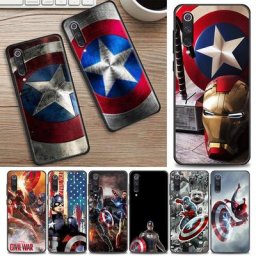 Étui en silicone pour Xiaomi Mi 9Lite 8 9 9T 10T A2 Lite 9SE Note 10 Pro 5G housse souple Marvel