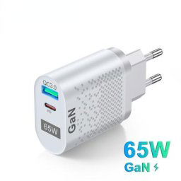 Adaptateur de chargeur rapide GaN 65W pour iPhone Xiaomi Samsung charge rapide QC 3.0 Type C PD