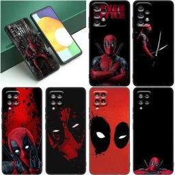 Deadpool – coque noire pour Samsung Galaxy compatible modèles A12 A13 A14 A22 A23 A32 A33