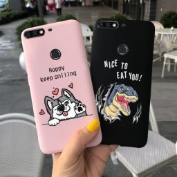Coque arrière en silicone pour Huawei Honor 7C Pro Y7 Prime 2018 étui souple avec dessin animé