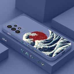 Red Sun Sea Waves Coque pour Samsung A54 A34 A24 A73 A53 A33 A23 A13 A03 A03S A72 A52 A52S A32 A12