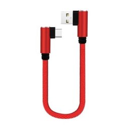Câble de données de type C à double coude câble USB 90 ligne de données sécurisée 0.25m