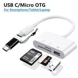 Lecteur de carte USB C 3 en 1 pour tablettes Xiaomi Huawei Samsung S22 micro USB C SD TF U disque