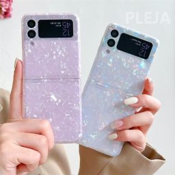 Coque de téléphone Laser Conch Shell pour Samsung Galaxy Z Flip 4 3 Cover Cover Étuis de
