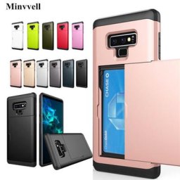 Armure Slide Card Case pour Samsung Galaxy Note 9 8 20 10 Plus Dock S7 Card Slot Holder Cover