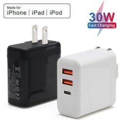 Chargeur de bloc d'alimentation 30W pour Apple iPhone 14 13 charge rapide USB-C