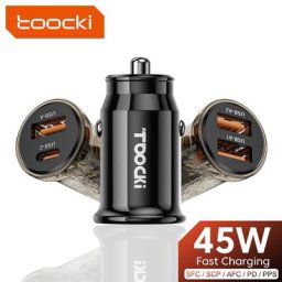 Toocki-Chargeur de voiture USB C Charge rapide 45W 24V 5A iPhone 12 13 14 Pro Xiaomi