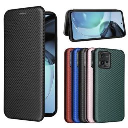 Pour Motorola Moto G72 Étui En Fiber De Carbone De Luxe Peau D'adsorption Magnétique Pour Moto G72 G