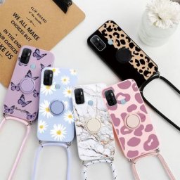 Pour OPPO A53 Téléphone Fleur Collier En Silicone Lanière Couverture Arrière Pour OPPO A 53 A53S A32