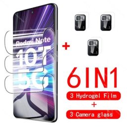 Protecteur d'écran et verre d'objectif de caméra pour Xiaomi film hydrogel Redmi Note 10T Redmi