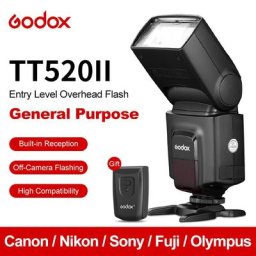 Godox-TT520 II Flash TT520II avec Signal Sans Fil Intégré 433MHz + Déclencheur Flash pour Appareils