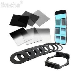 Ensemble de filtres ND2 4 8 + 9 adaptateurs annulaires pour Cokin P Series 49mm 52mm 55mm 58mm