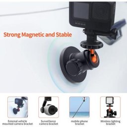 UURIG – support magnétique puissant en métal avec tête sphérique rotative à 6/5 degrés pour GoPro