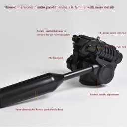 Trépied À Tête Cylindrique 360 ° Rotation 90 ° Inclinable en 3 Dimensions Trépied Support De Tête