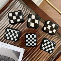 INS-Étui à motif damier noir et blanc pour Apple Airpods housse de protection accessoires pour