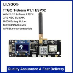 LILYGO®TTGO – support de batterie meshtacstic t-beam V1.1 ESP32 433/868/915/923Mhz WiFi BT GPS