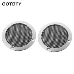 Couverture de haut-parleur noire cercle décoratif Grille en maille métallique 3 pouces 2 pièces