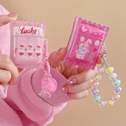 Boîtier Airpods Pro 1 2 et 3 boîtier de chargement pour écouteurs sans fil 3D rose bonbon