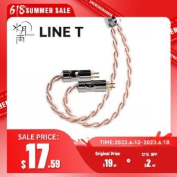 MoonDrop Line T – câble amélioré pour écouteurs 0.78 2 broches 4.4mm 6N en cuivre monocristallin