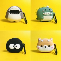 Coque en silicone pour Apple AirPods 1 2 3 Airpod Pro 3D avocat requin corgi clé de chien