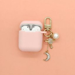 Étui AirPods en Silicone luxe diamant lune porte-clés étui pour écouteurs housse de protection