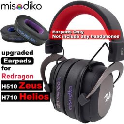 Misodiko-oreillettes améliorées de remplacement pour le casque de jeu Redragon H510 Zeus / H710