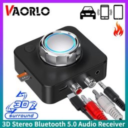VAORLO-Récepteur audio Bluetooth 5.0 3D son stéréo surround carte SD TF RCA 3.5mm AUX