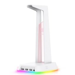 Support d'écouteurs H052 rvb avec AUX de 3.5mm et 3 Ports USB support pour casque d'écoute Portable