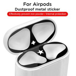 Autocollants anti-poussière en métal à motifs pour AirPods film de protection pour étui pour