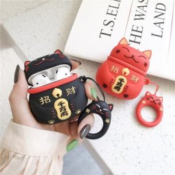 Étui de protection en silicone pour Apple Airpods Pro chat porte-bonheur coque mignonne belle