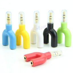 Adaptateur séparateur de casque Audio stéréo 3.5mm mâle à 2 femelles en forme de U 1 pièce