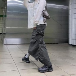 Jupe longue fendue taille haute pour femme jupes cargo basiques coréennes tenues Harajuku Y2K