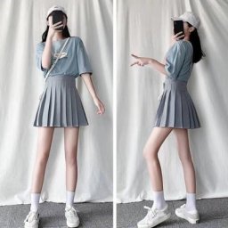 Mini jupe patineuse taille haute pour femme style preppy couleur unie plissée ligne A ourlet