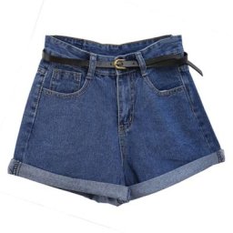 Short rétro en Jean pour femme taille haute en Denim avec poches grande taille W3 nouvelle