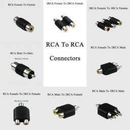 Lot de 6 rallonges de câble RCA à RCA mâle et femelle adaptateur Phono connecteur Audio et vidéo