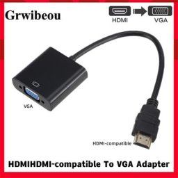 Câble adaptateur convertisseur compatible HDMI vers VGA convertisseur analogique numérique 1080P