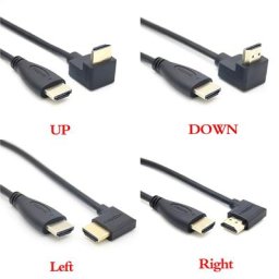Câble HDMI 2.0 à angle droit haute vitesse câble d'extension coudé résistant à 90 degrés 4K TV