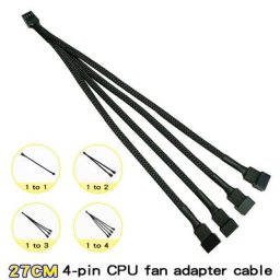CPU4pin – câble d'extension de ventilateur 1 à 1 2 3 4 maille tissée étendue PWM contrôle de la