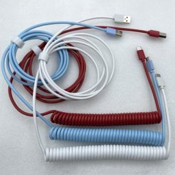 Câble de données pour clavier mécanique d'ordinateur câble d'aviation enroulé de Type C à USB