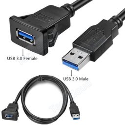 Adaptateur USB 3.0 S6 encastrable carte Prada port panoramique câble d'extension pour voiture