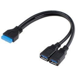 2 ports USB 3.0 femelle vers carte mère 20 broches câble pour panneau avant 0.2m