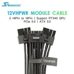 Seasonic-Câble d'alimentation modulaire d'origine pour carte vidéo VHPWR 8 broches vers PCIE Pig