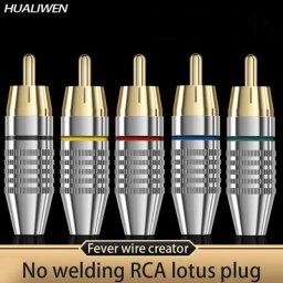 Adaptateur de prise mâle RCA pour câble Audio et vidéo CCTV 2 pièces sans soudure haute quantité
