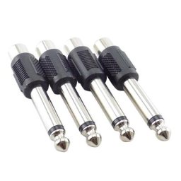 Adaptateur RCA vers 1/4 Pouces Connecteur Plaqué Mâle vers RCA Femelle 6.35mm 1/4 Pouces
